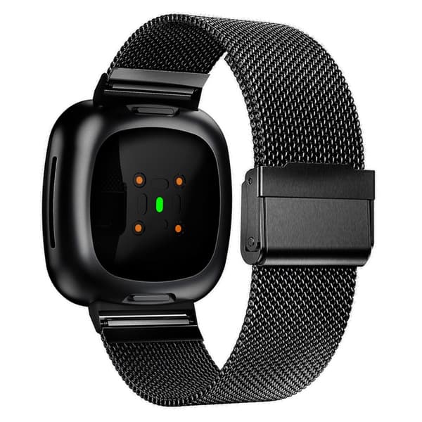 Milanese Mesh -ranneke Fitbit Versa 4/Sense 2 - Musta