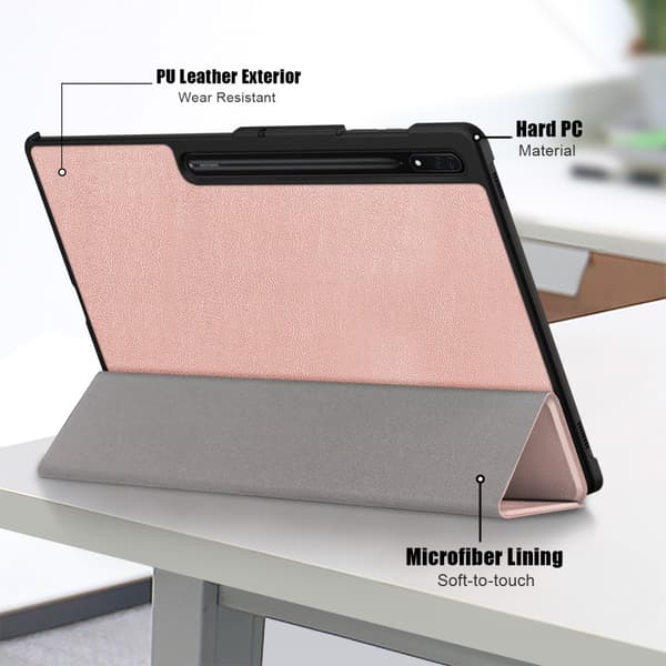Samsung Galaxy Tab S9 Ultra Etui Tri-fold Rosa