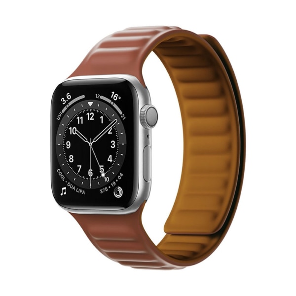 Magnetiskt Silikonarmband Apple Watch 45mm Series 9 Brun