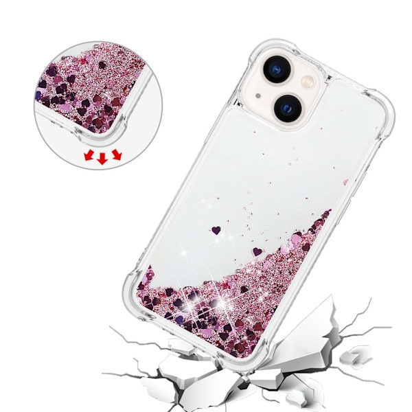 Glitter Bling TPU Case iPhone 15 Plus Roséguld