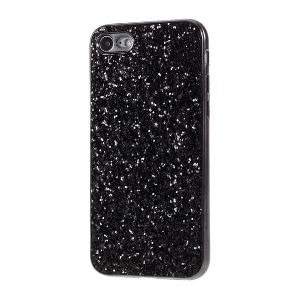 iPhone 7/8/SE Kuori Glitter Musta
