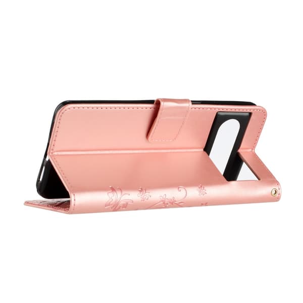 Läderfodral Fjärilar Google Pixel 8 Pro Rosa