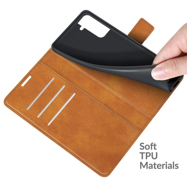 Leather Wallet Samsung Galaxy S22 Cognac