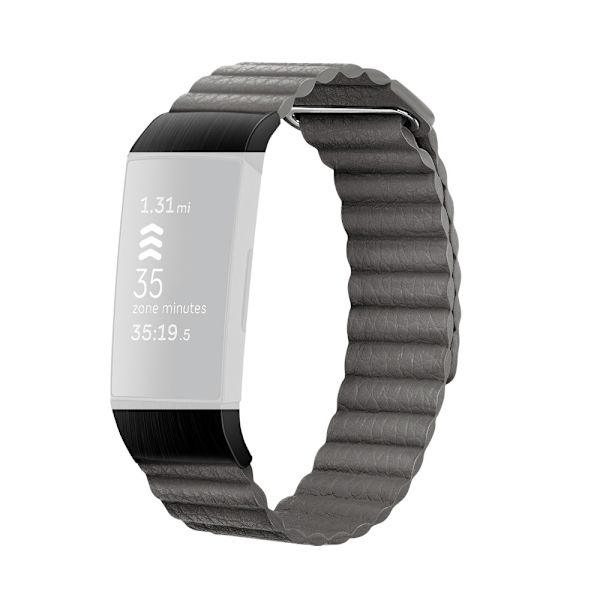 Magneettinen nahkaranneke Fitbit Charge 3/4 Harmaa