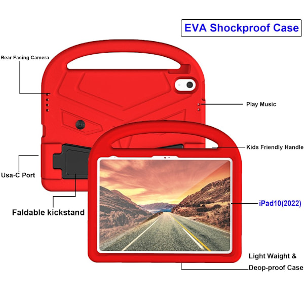 Skal EVA iPad 10.9 2022 (10. sukupolvi) Punainen