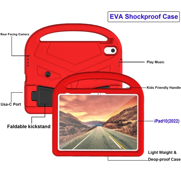 Skal til iPad 10.9 2022 (10. generation) Rød