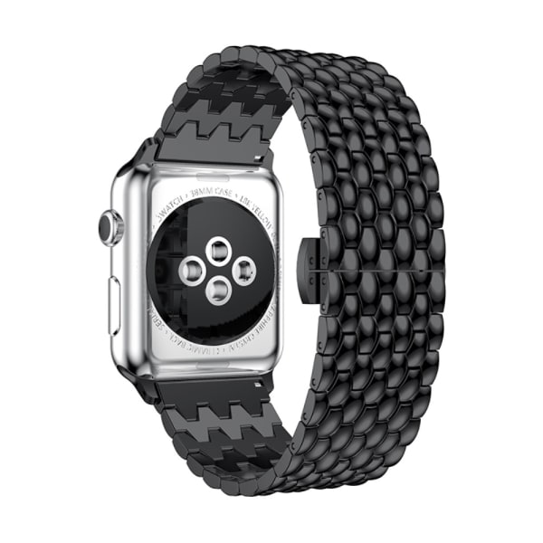 Metalrem i sommerfuglespænde til Apple Watch 42/44/45/49 mm Sort