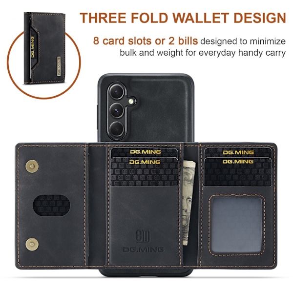 DG.MING 2 in 1 Magnetic Card Slot Case Samsung Galaxy S24 FE Bla