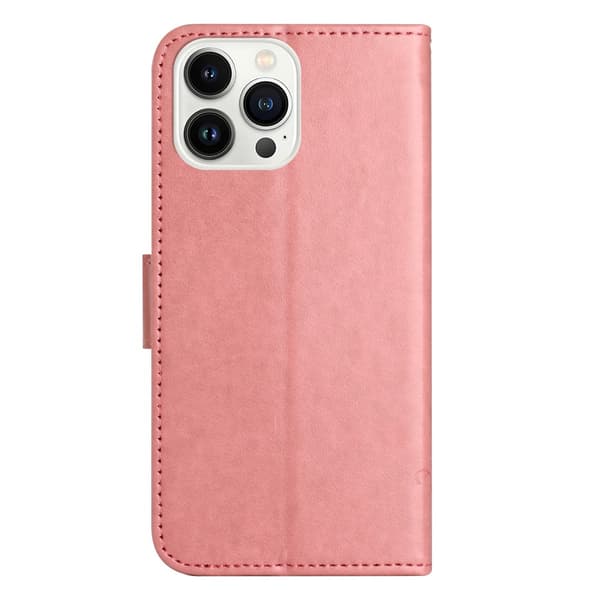 Læderetui Sommerfugle iPhone 16 Pro Rosa
