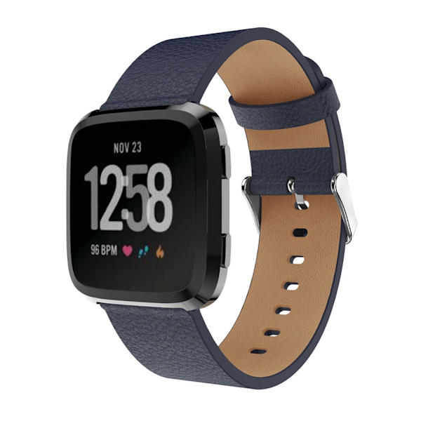 Läderarmband Fitbit Versa/Versa 2 Blå