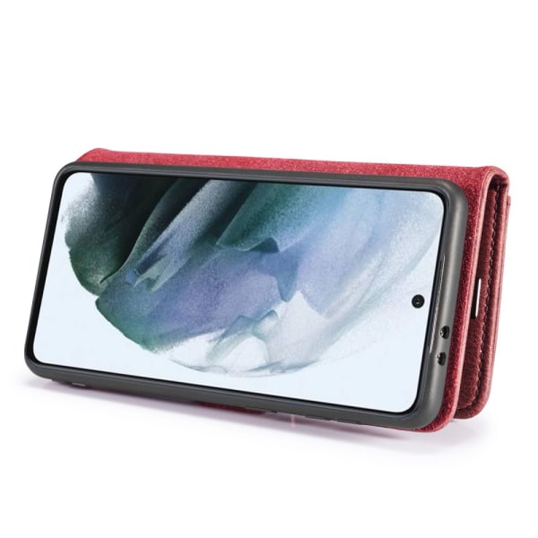 DG.MING 2-in-1 Magnet Wallet Samsung Galaxy S21 FE Red
