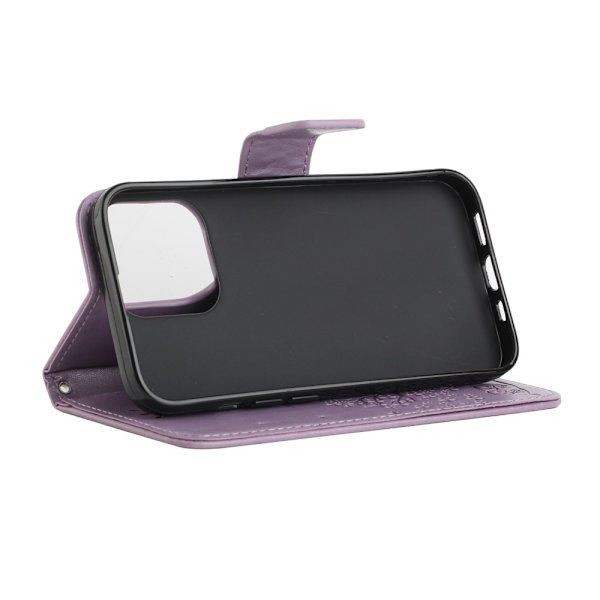 Læderetui Sommerfugle iPhone 13 Pro Max Lilla