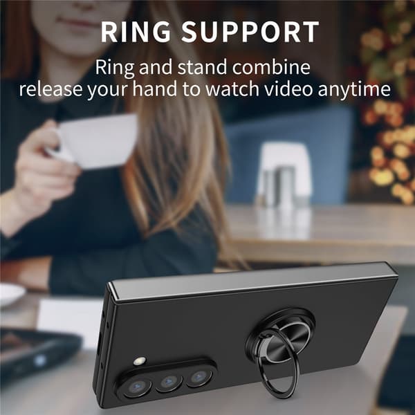 Samsung Galaxy Z Fold 7 Cover Med Magnetisk Ringholder Sort