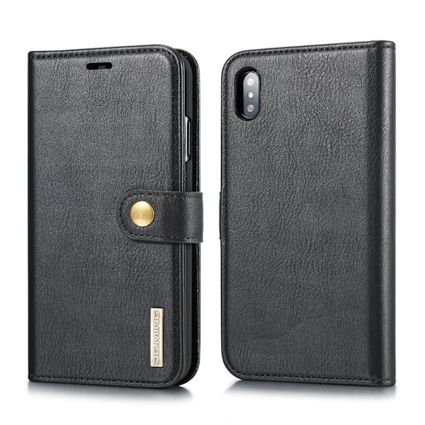 DG.MING 2-in-1 Magnet Wallet iPhone X/XS Musta