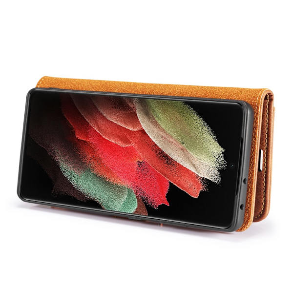 DG.MING 2-in-1 Magnet Wallet Samsung Galaxy S21 Ultra Cognac