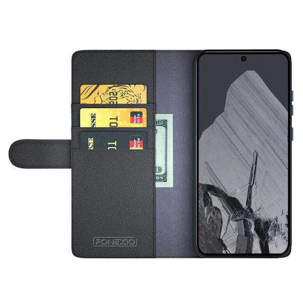 Ægte læderetui Google Pixel 8 Pro Sort