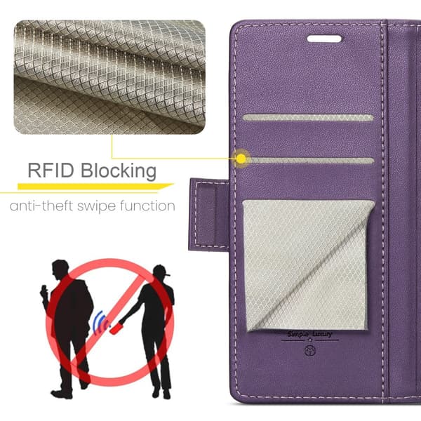 CaseMe Slim Plånboksfodral RFID-skydd Google Pixel 9a Lila