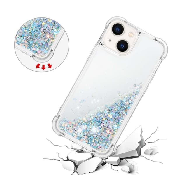 Glitter Bling TPU Skal iPhone 15 Silver