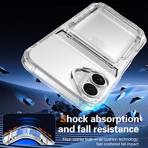 Skal Kortfack Kickstand iPhone 16 Plus Transparent