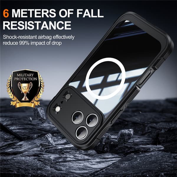 Ultra Full Protection MagSafe -kotelo iPhone 17 Pro Max, musta
