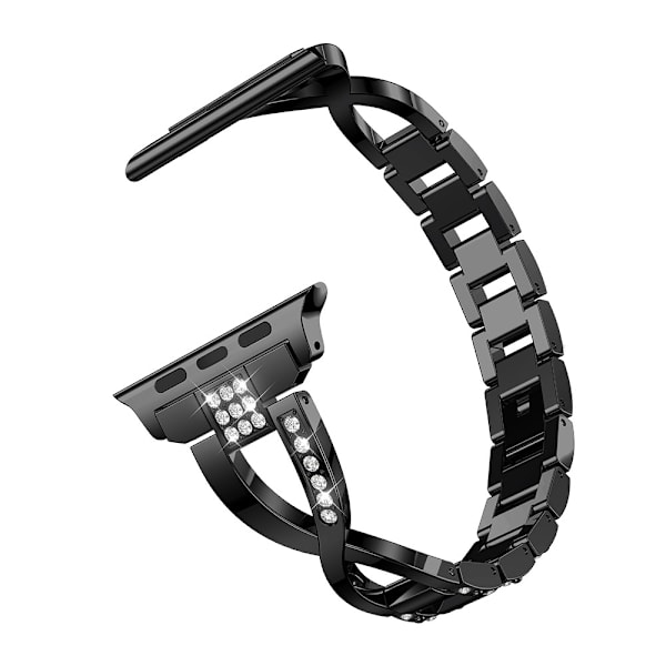 Rhinestone Krystalarmbånd Apple Watch Series 10 46mm Sort