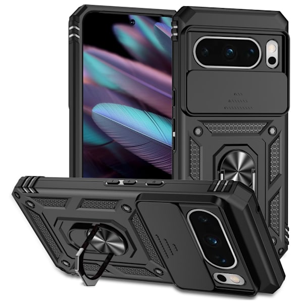 Hybridskal Google Pixel 8 Pro Ring + Kamerabeskyttelse Sort