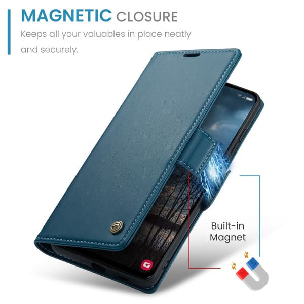 CaseMe Slim Plånboksfodral RFID-skydd Samsung Galaxy S25 Edge Bl