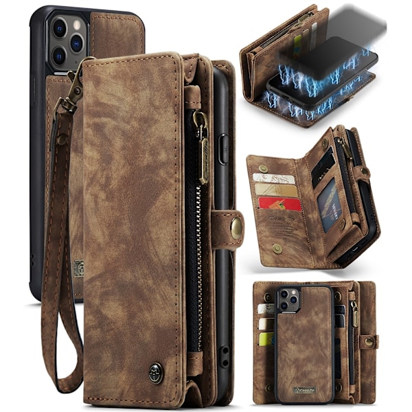 CaseMe Lompakkokotelo Multi-Slot iPhone 11 Pro Ruskea