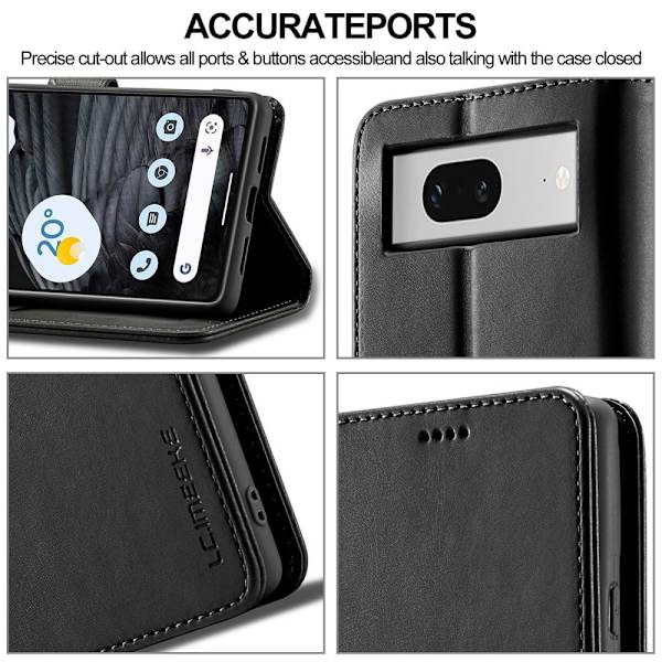 LC.IMEEKE Lompakkokotelo Google Pixel 7 Musta