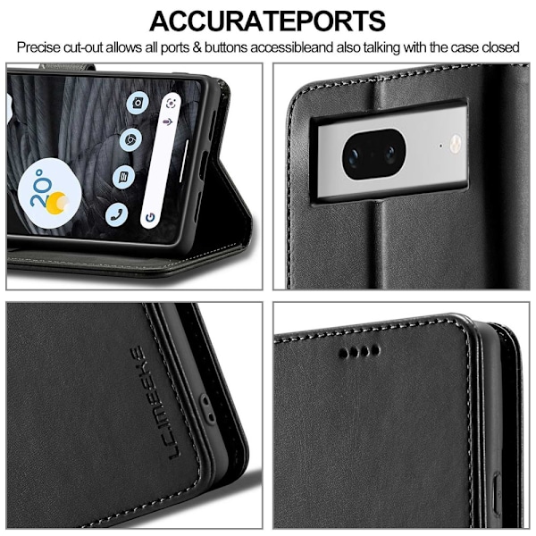 LC.IMEEKE Plånboksfodral Google Pixel 7 Svart