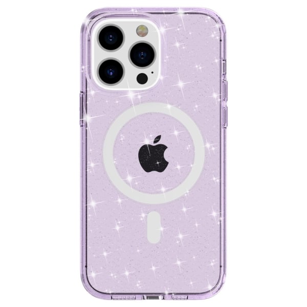 Glitter MagSafe Skal iPhone 14 Pro Transparent Lila