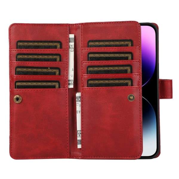 Pungetui Multi-Slot iPhone 15 Pro Rød