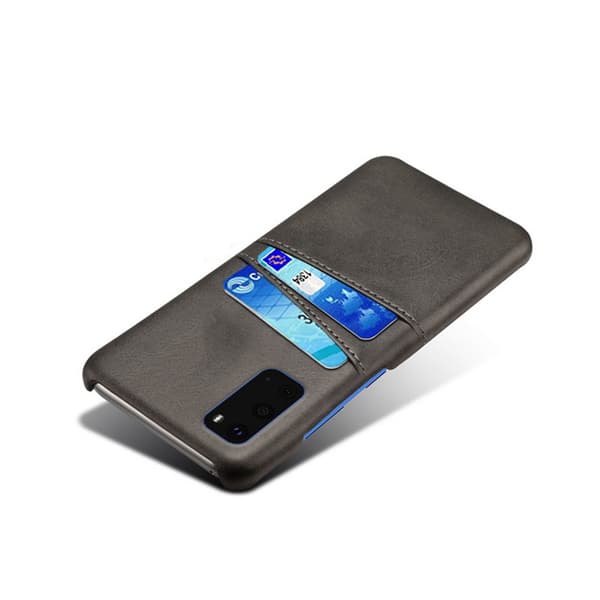Læderskal med kortholder til Samsung Galaxy S20 Plus Sort