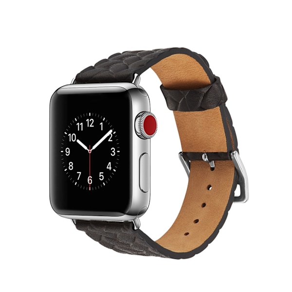 Vævet Læderarmbånd Apple Watch Series 10 46mm Sort