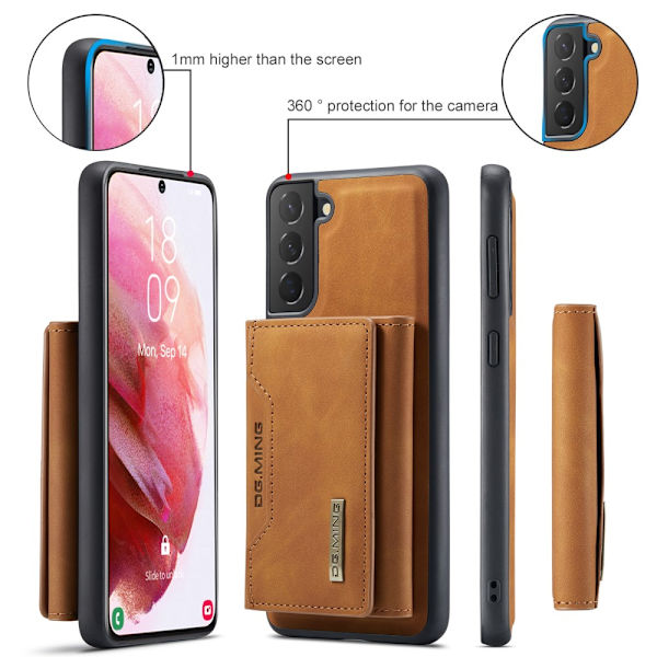 DG.MING 2 in 1 Magnetic Card Slot Case Samsung Galaxy S24 Cognac