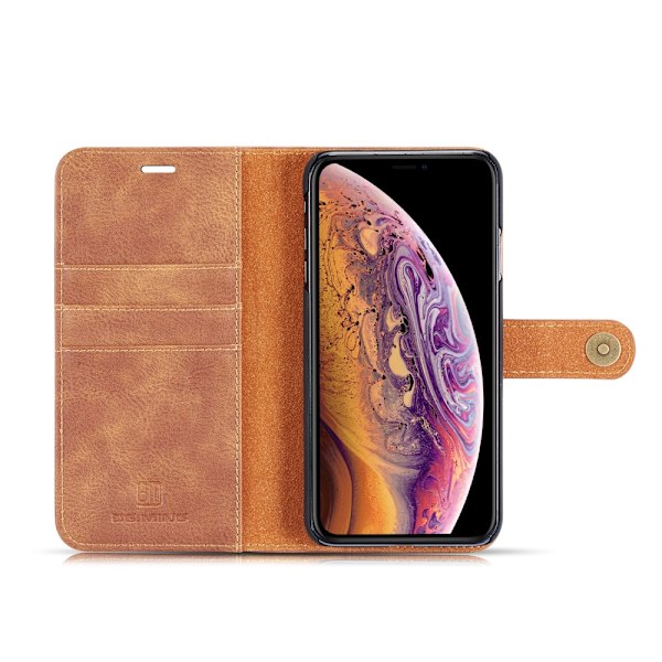 DG.MING 2-in-1 Magnet Wallet iPhone XS Max Cognac