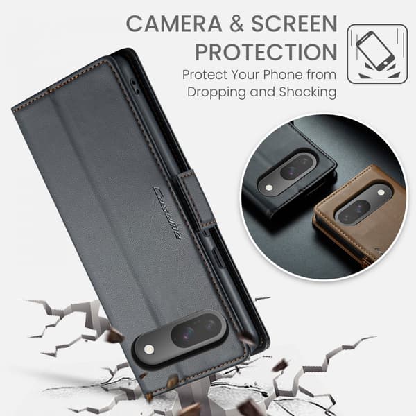 CaseMe Slim Plånboksfodral RFID-skydd Google Pixel 10 Svart