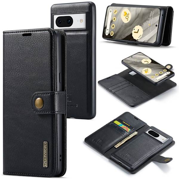 DG.MING 2-i-1 Magnet Pung Google Pixel 8 Sort