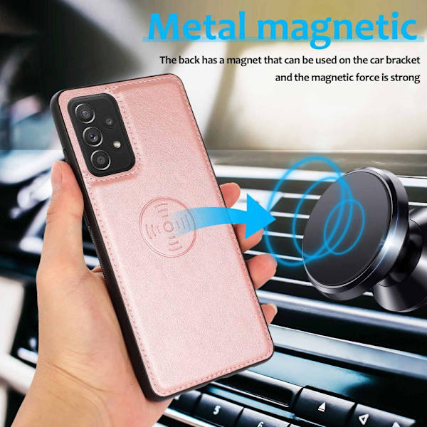 Magneettinen nahkainen lompakkokotelo Samsung Galaxy A53 Roséguld