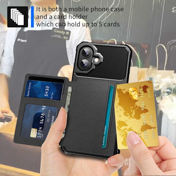 Multi-Slot Etui iPhone 16 Plus Sort