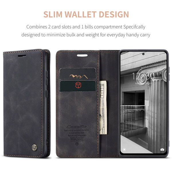 CaseMe Slim Lompakkokotelo Xiaomi 12 Musta