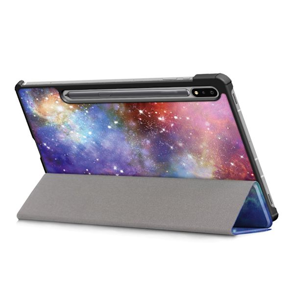 Samsung Galaxy Tab S7 Plus/S8 Plus 12.4 Kotelo Tri-fold Tähtitaivas
