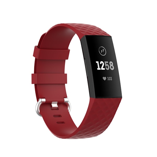 Silikonarmband Till Fitbit Charge 3/4 Röd (L) L