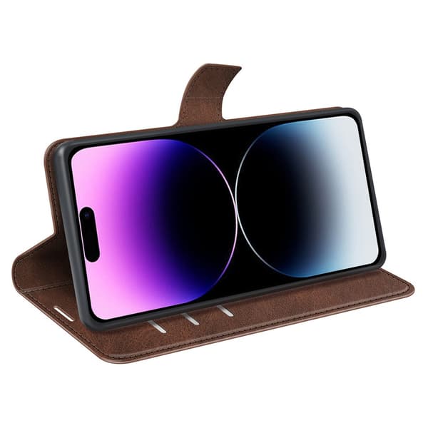 iPhone 15 Pro Max Wallet Läder Brun