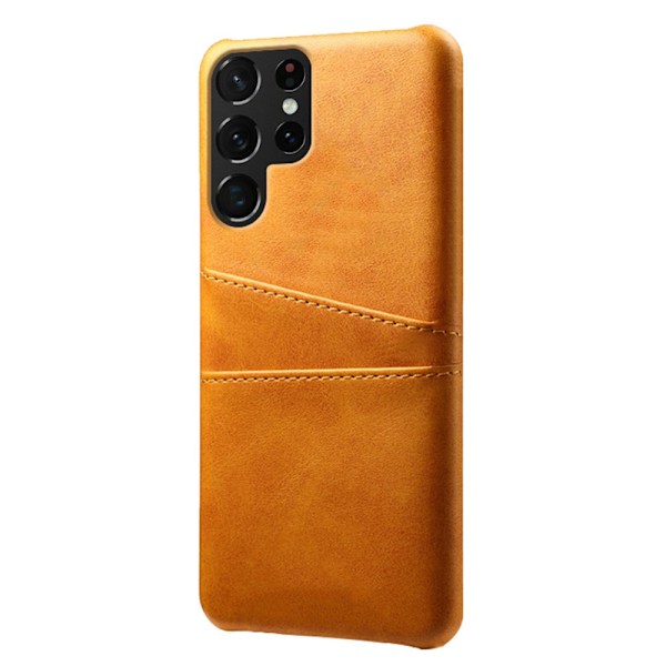 Läderskal Kortfack Samsung Galaxy S22 Ultra Cognac