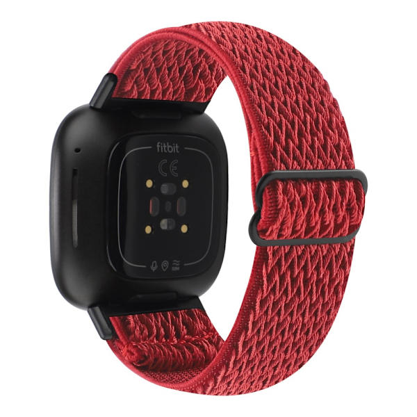 Vävd Nylonarmband Fitbit Versa 4/Sense 2 Röd