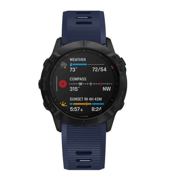 Silikonearmbånd Garmin Fenix 6X Mørkeblå