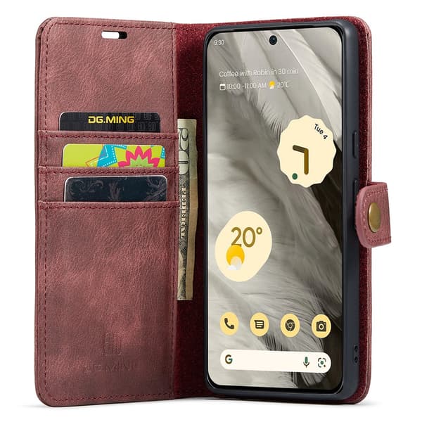 DG.MING 2-i-1 Magnetiskt Plånboksfodral Google Pixel 8 Röd