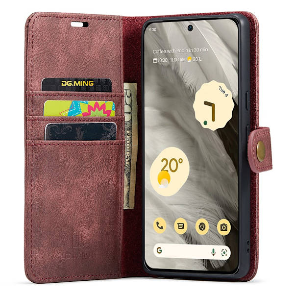 DG.MING 2-in-1 Magnet Wallet Google Pixel 8 Red