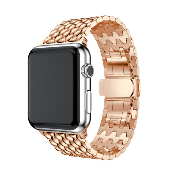 Metalrem i sommerfuglespænde til Apple Watch 41mm Series 9 Rosaguld